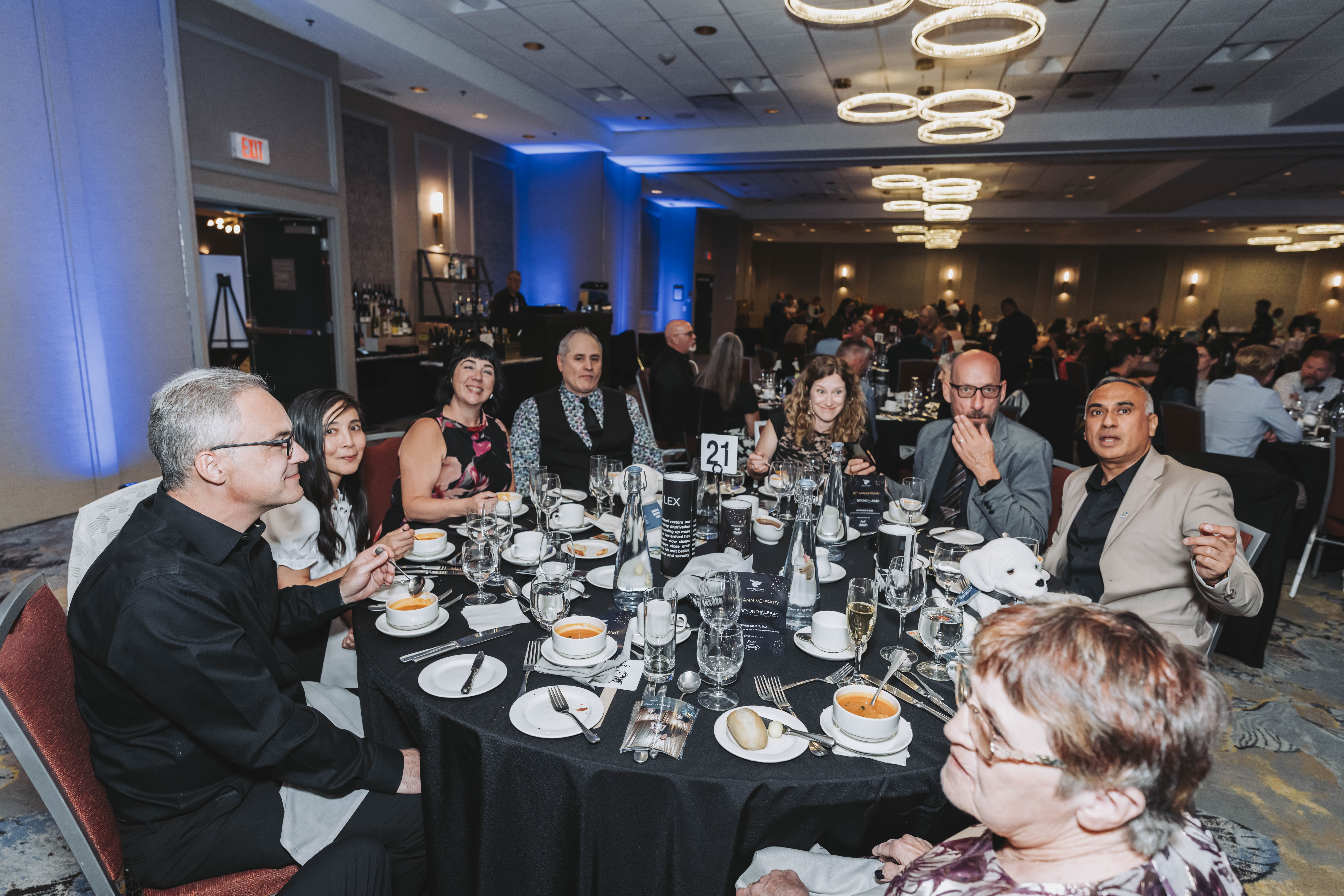 Guests seated at table 21 during the gala dinner