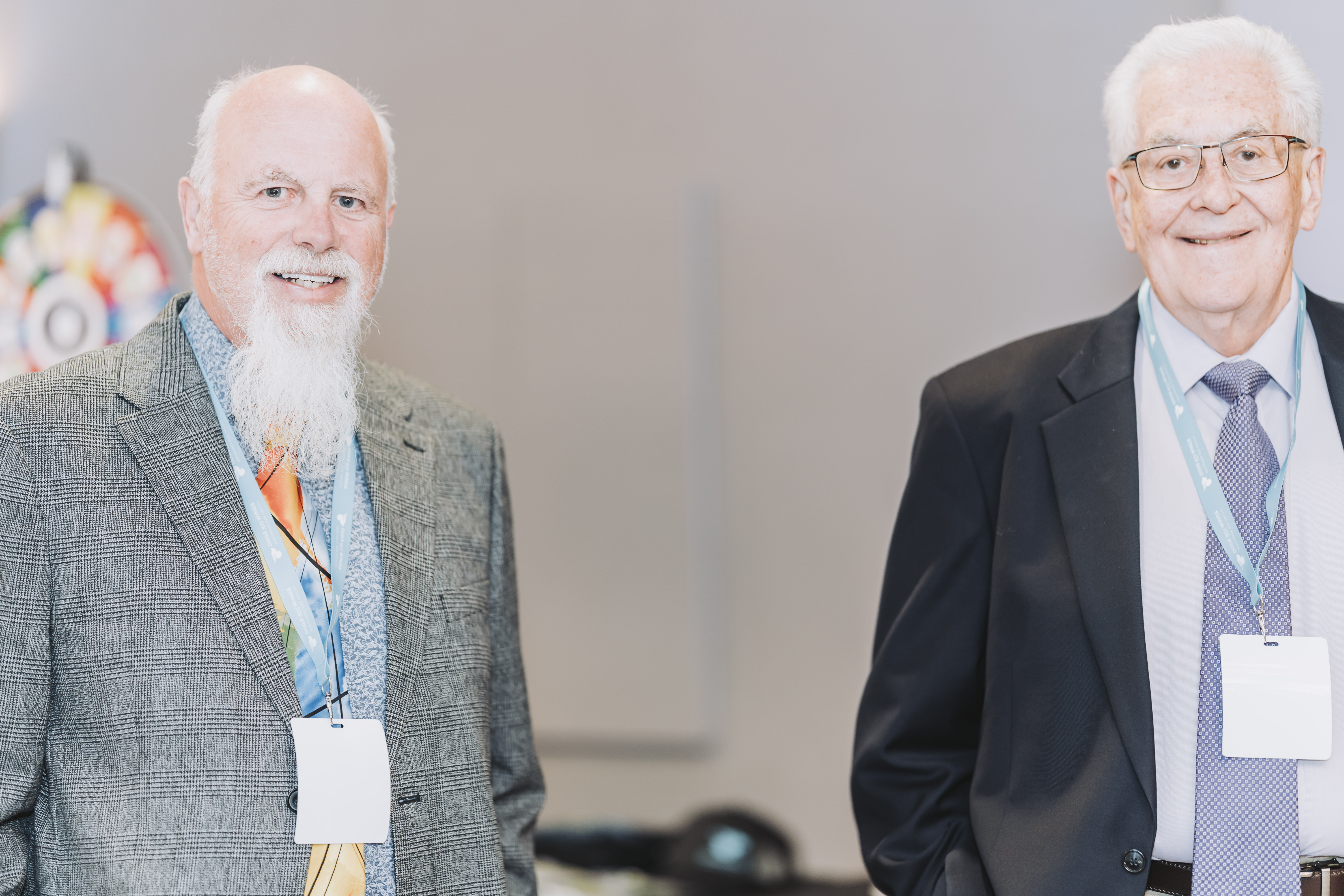 Two guests posing together at the gala reception