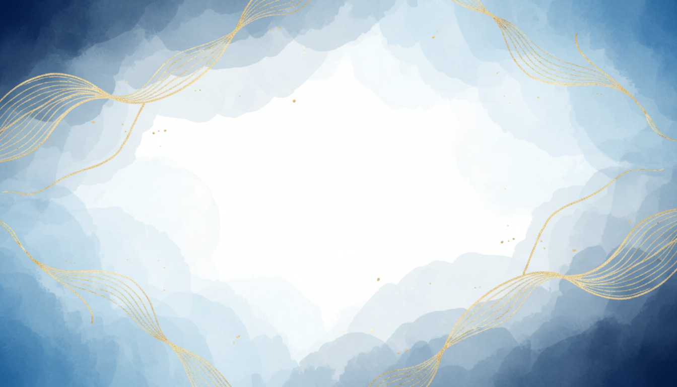 Calming abstract background in soft blues and gold
