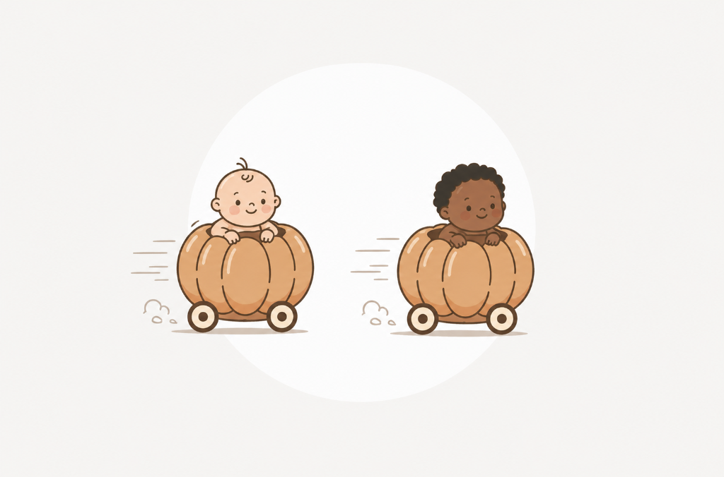 Babies in pumpkin carriages
