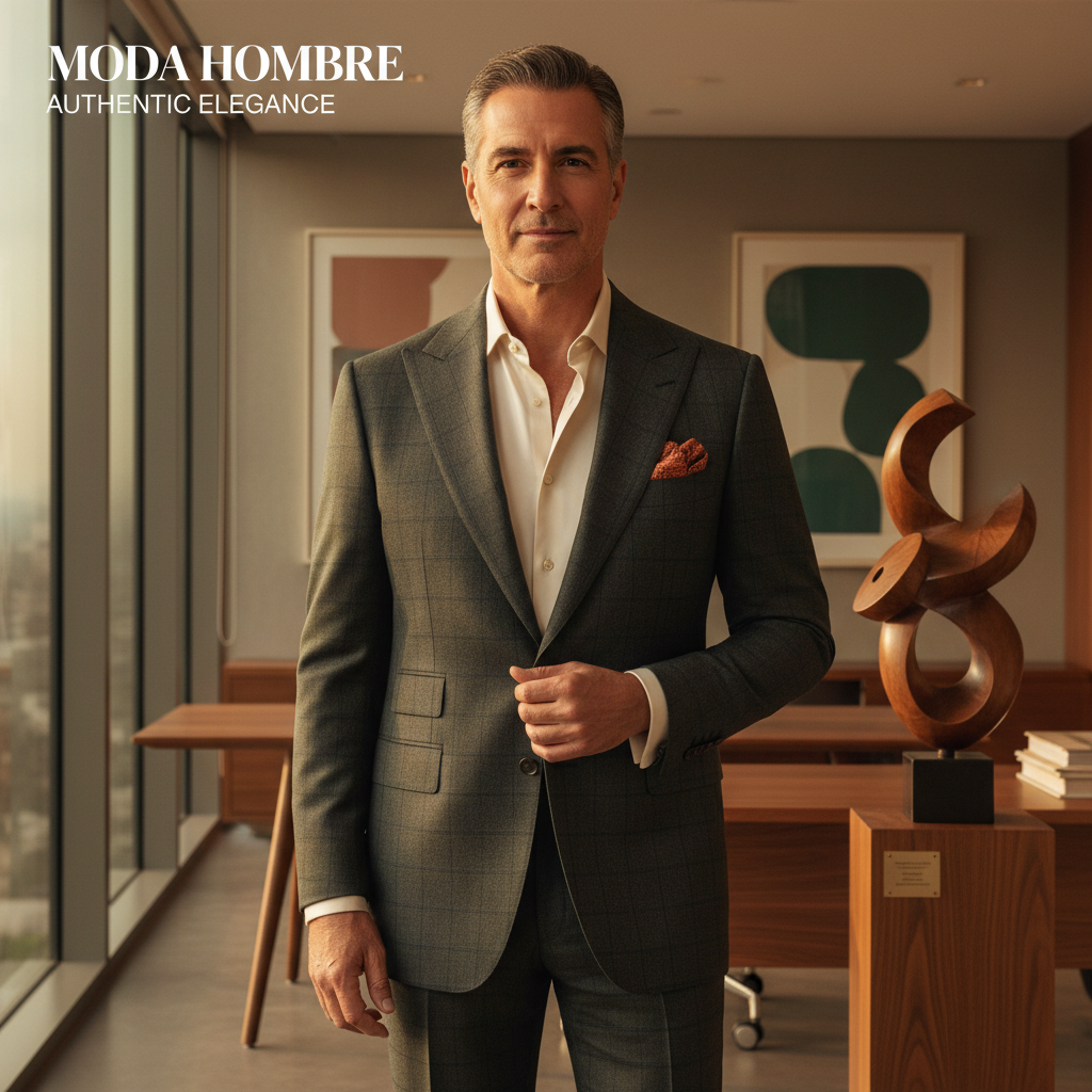 Business style — Latino man in his 50s in tailored business attire