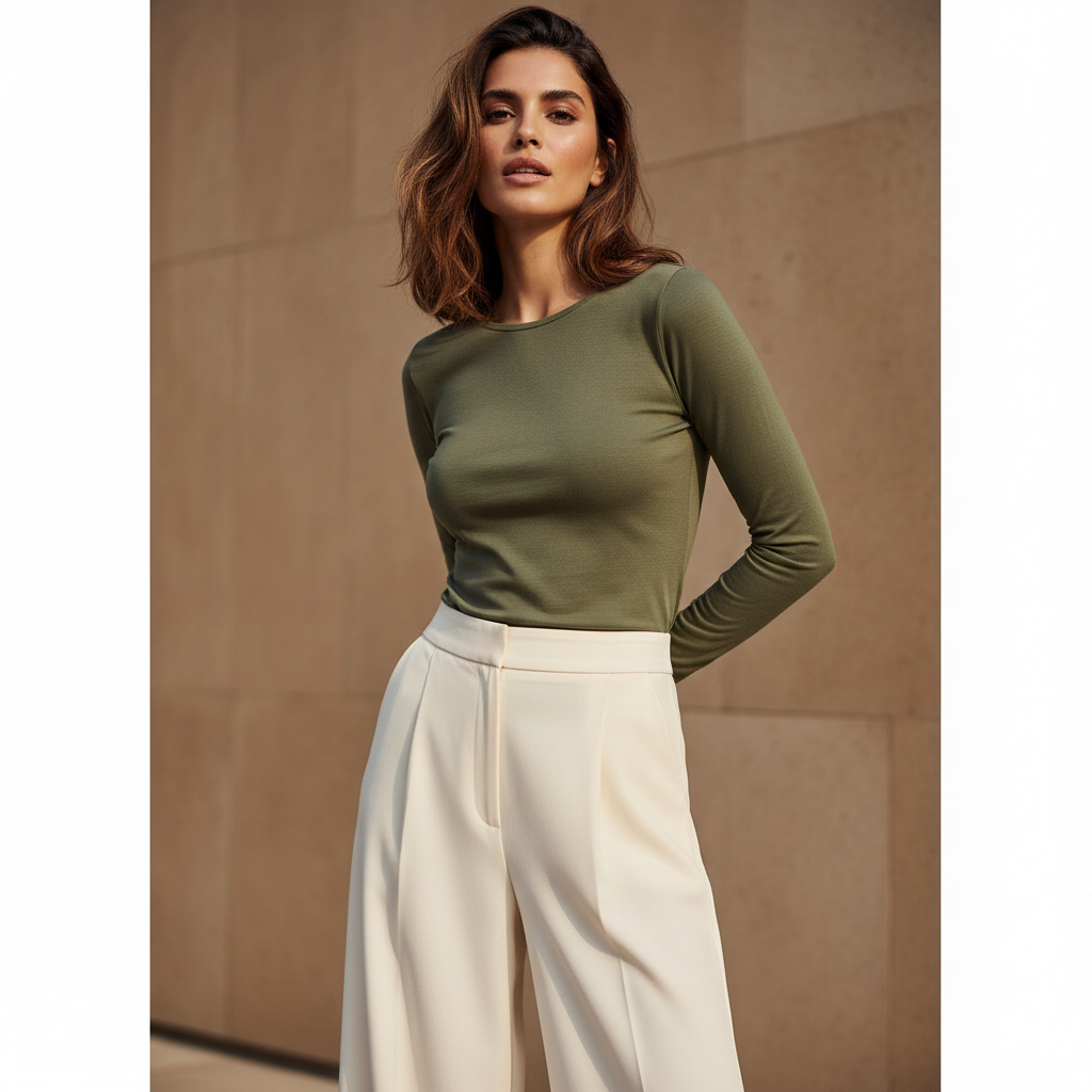 Modern style — Middle Eastern woman in contemporary minimalist outfit