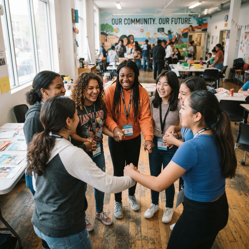 Multicultural young women in a youth development program