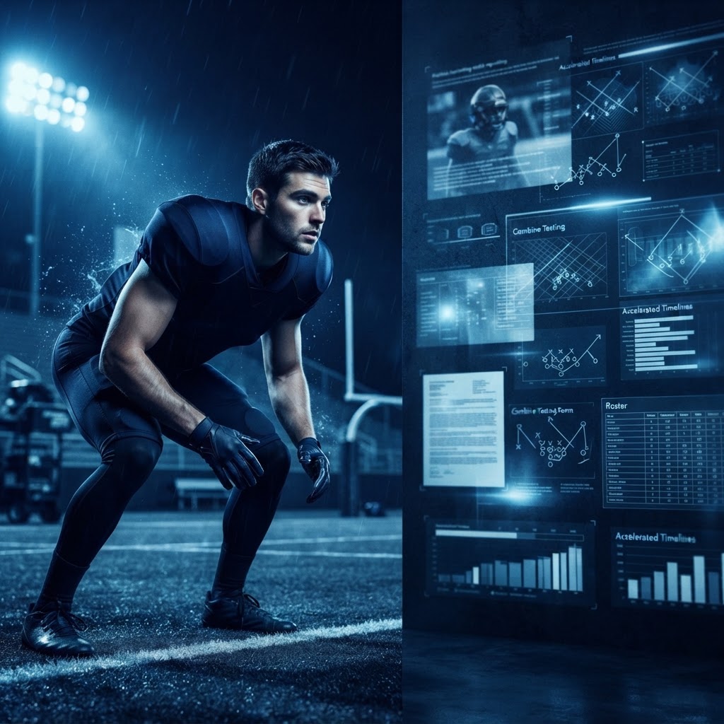 Editorial illustration for Industry Pulse: The Shrinking Window — How Accelerated Timelines, Verified Data and Roster Compression Are Rewriting the Rules for Every Recruit Below the Blue-