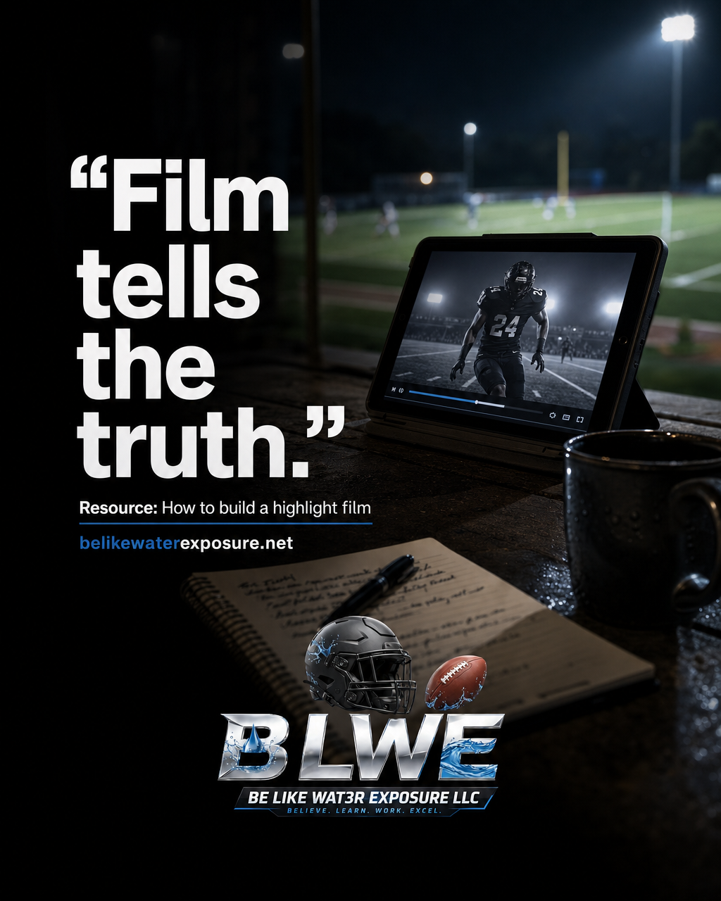 Coach-guided athlete development and recruiting preparation with Be Like Wat3r Exposure