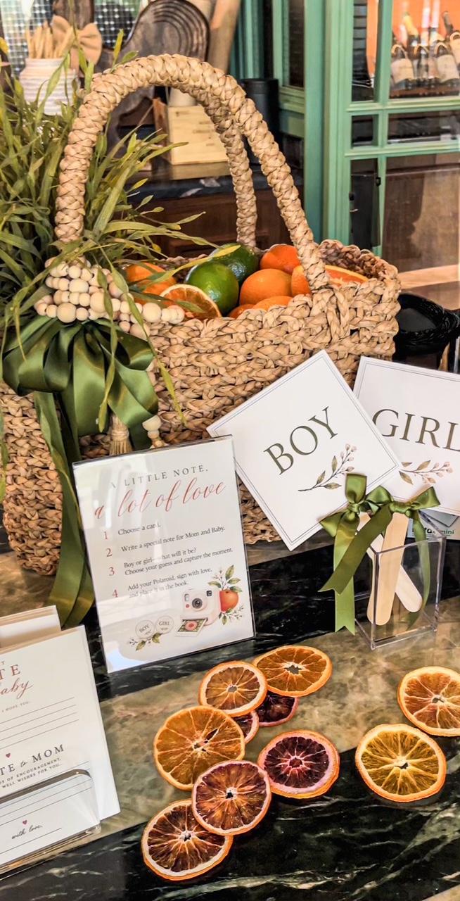 Baby shower favor display in Tampa, FL by Two Sisters Events