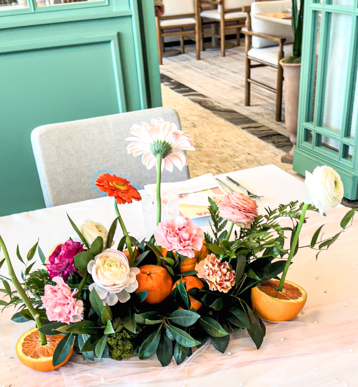 Baby shower greenery installation in St. Petersburg, FL by Two Sisters Events