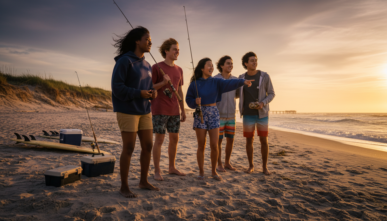 Youth on a coastal beach
