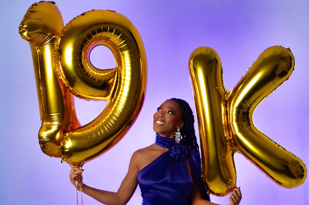 Vanessa celebrating 19K community members