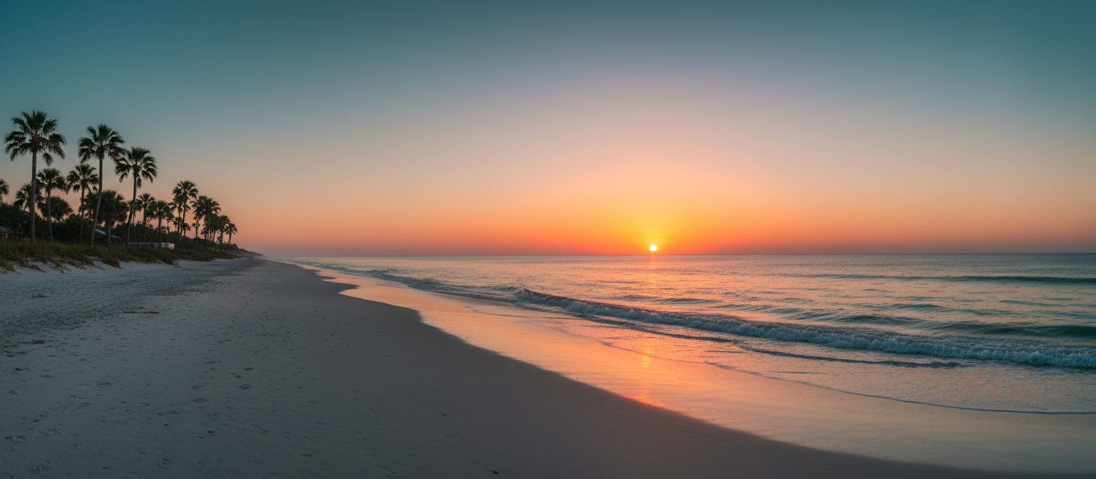 Treasure Coast Florida coastline at golden hour