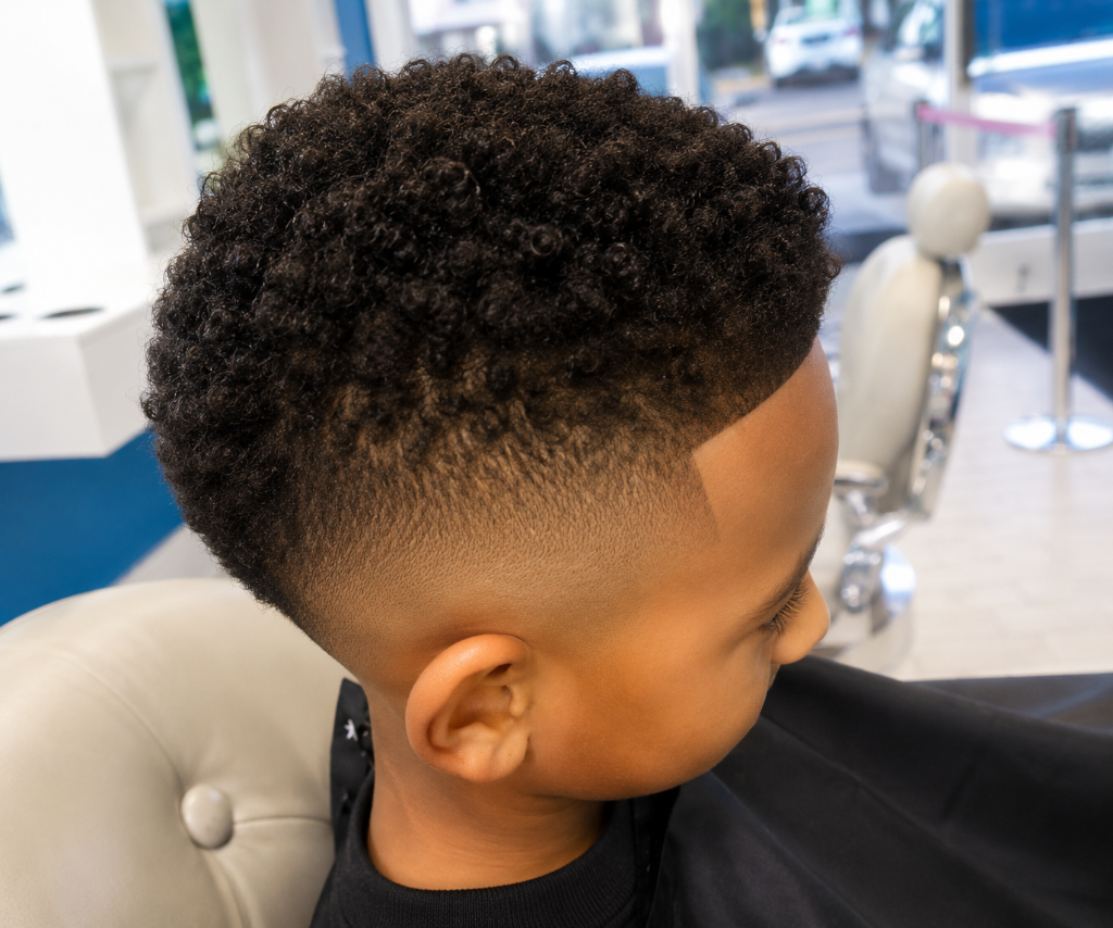 Person with locs and fade haircut