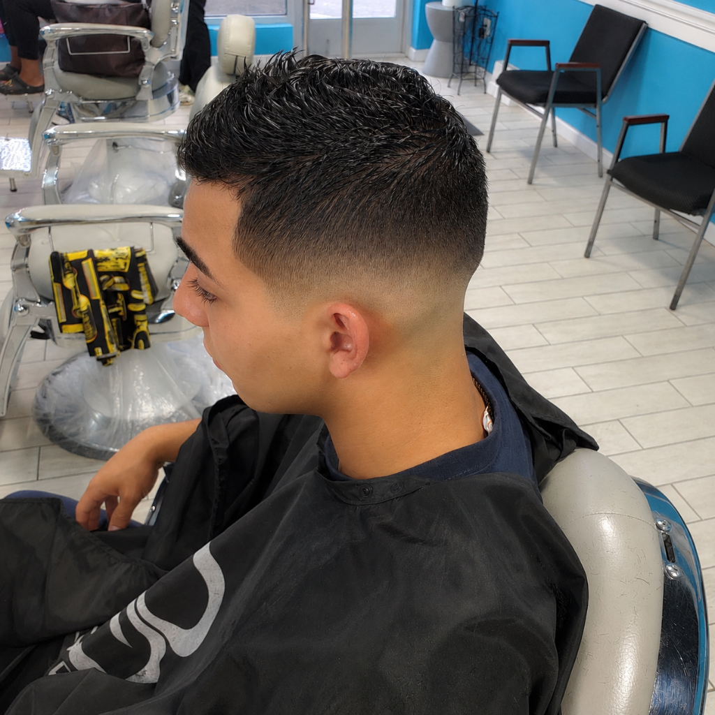 Young man with fresh short fade haircut