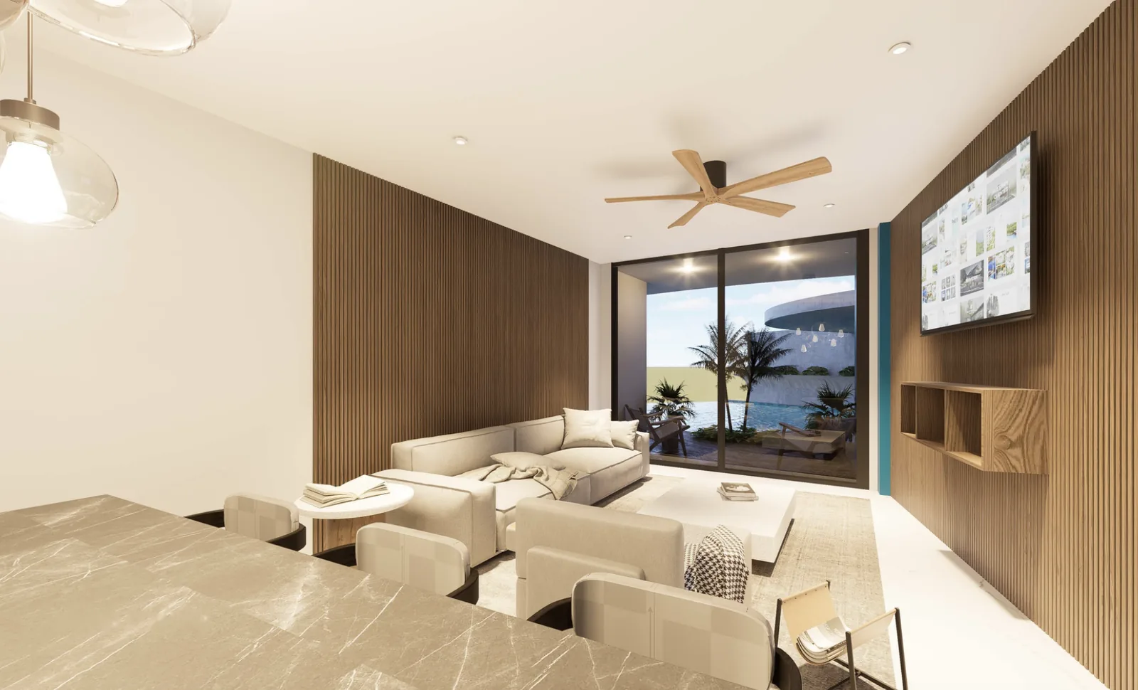 Sala de la residencia Shine, Nova Bay, Tankah, Tulum