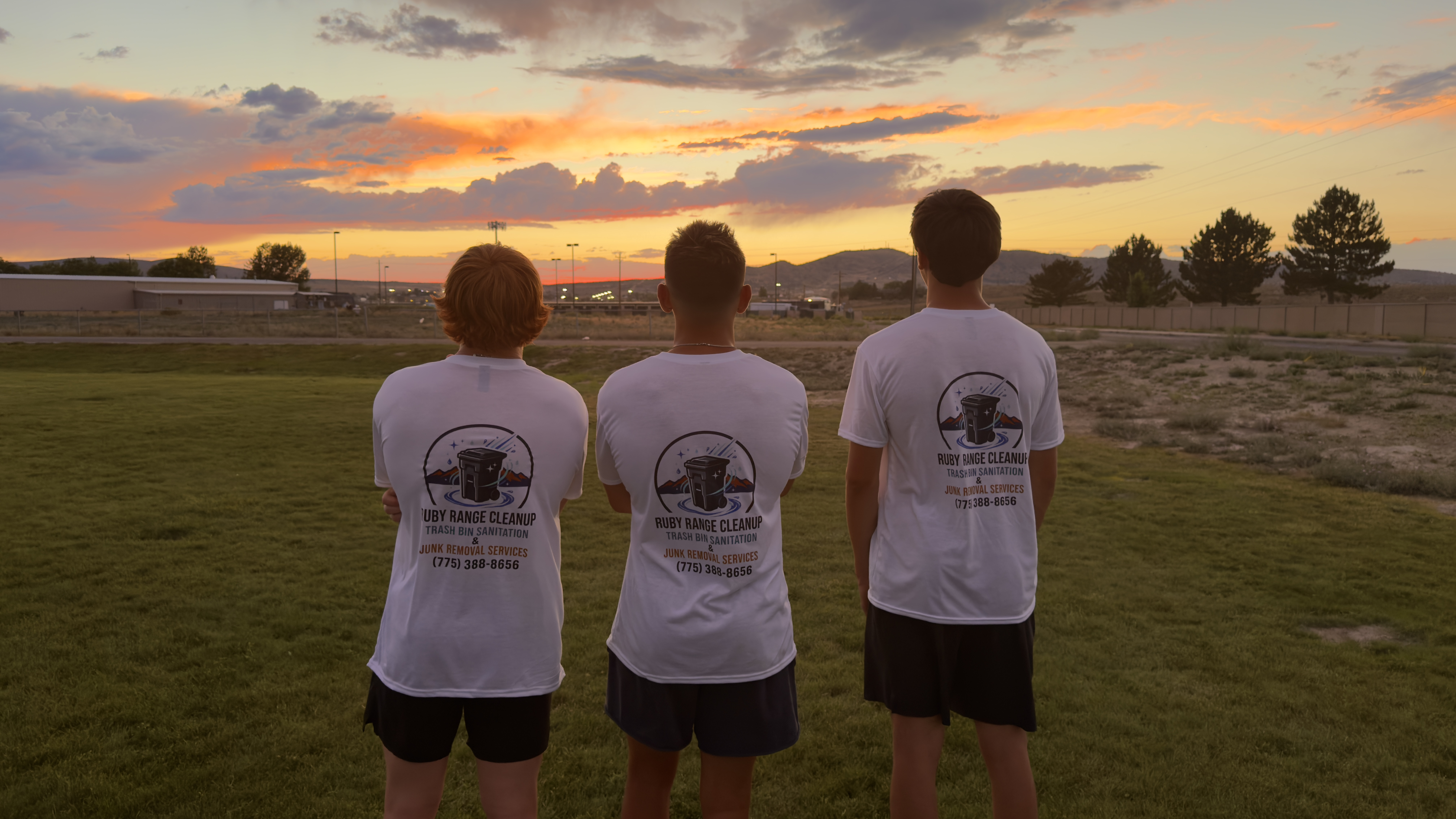 Ruby Range Cleanup team at sunset