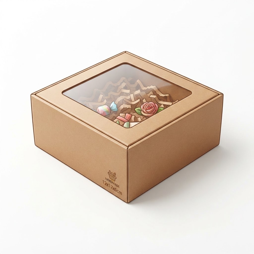 Cartoon Gift Box Window Brown