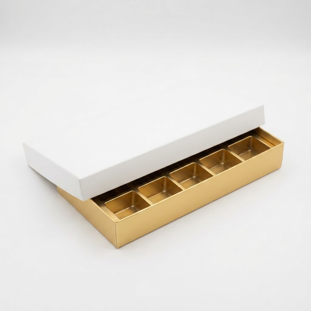 Choclate Box 10Pc Golden W/O Window in Boxpark