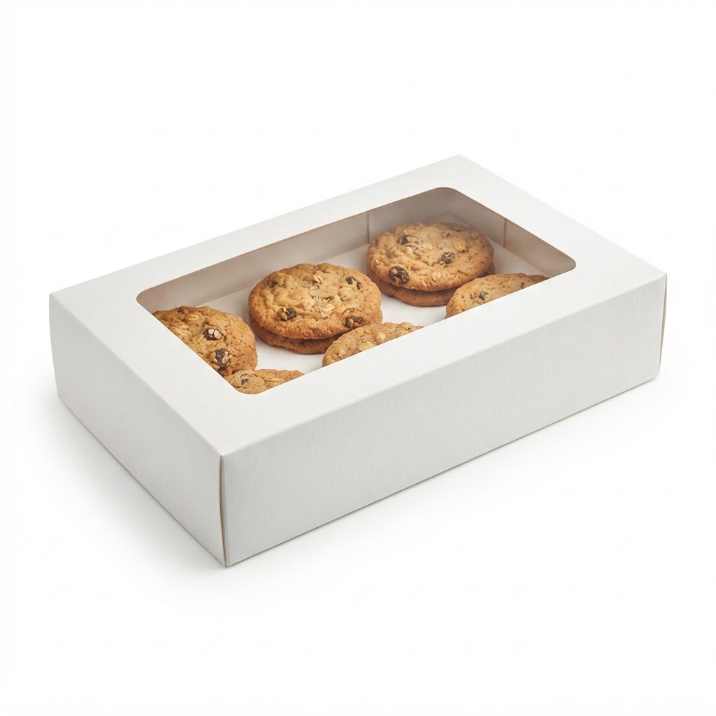 Cookies Box 6PC White Window
