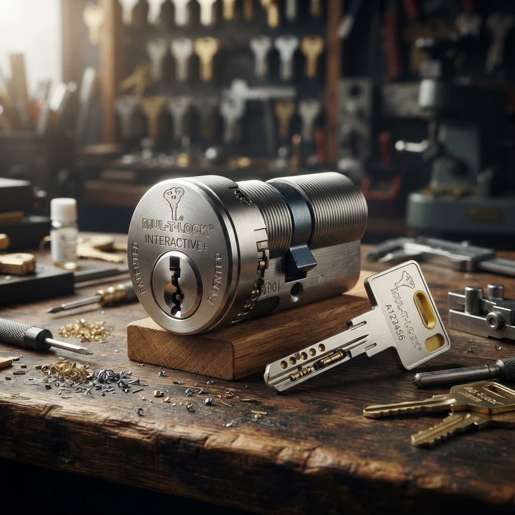 Mul-T-Lock high-security lock — Israeli-engineered, commercial & residential. Professional Mul-T-Lock lock product. CT Locksmith Service LLC installs, rekeys, and repairs Mul-T-Lock locks in New Haven County, CT, licensed CT # LCK.0000220