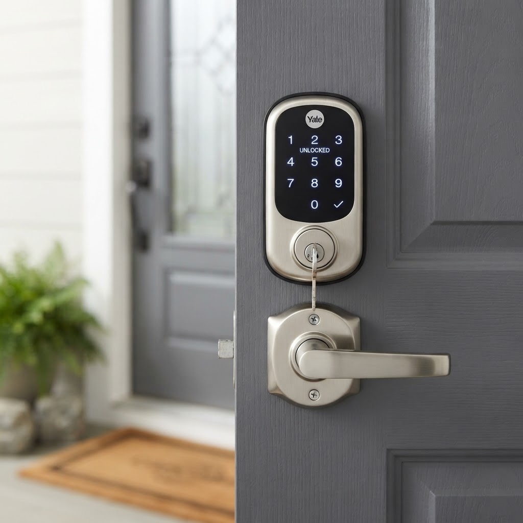 Yale residential & commercial lock — Smart & traditional locks — residential & commercial. Professional Yale lock product. CT Locksmith Service LLC installs, rekeys, and repairs Yale locks in New Haven County, CT, licensed CT # LCK.0000220