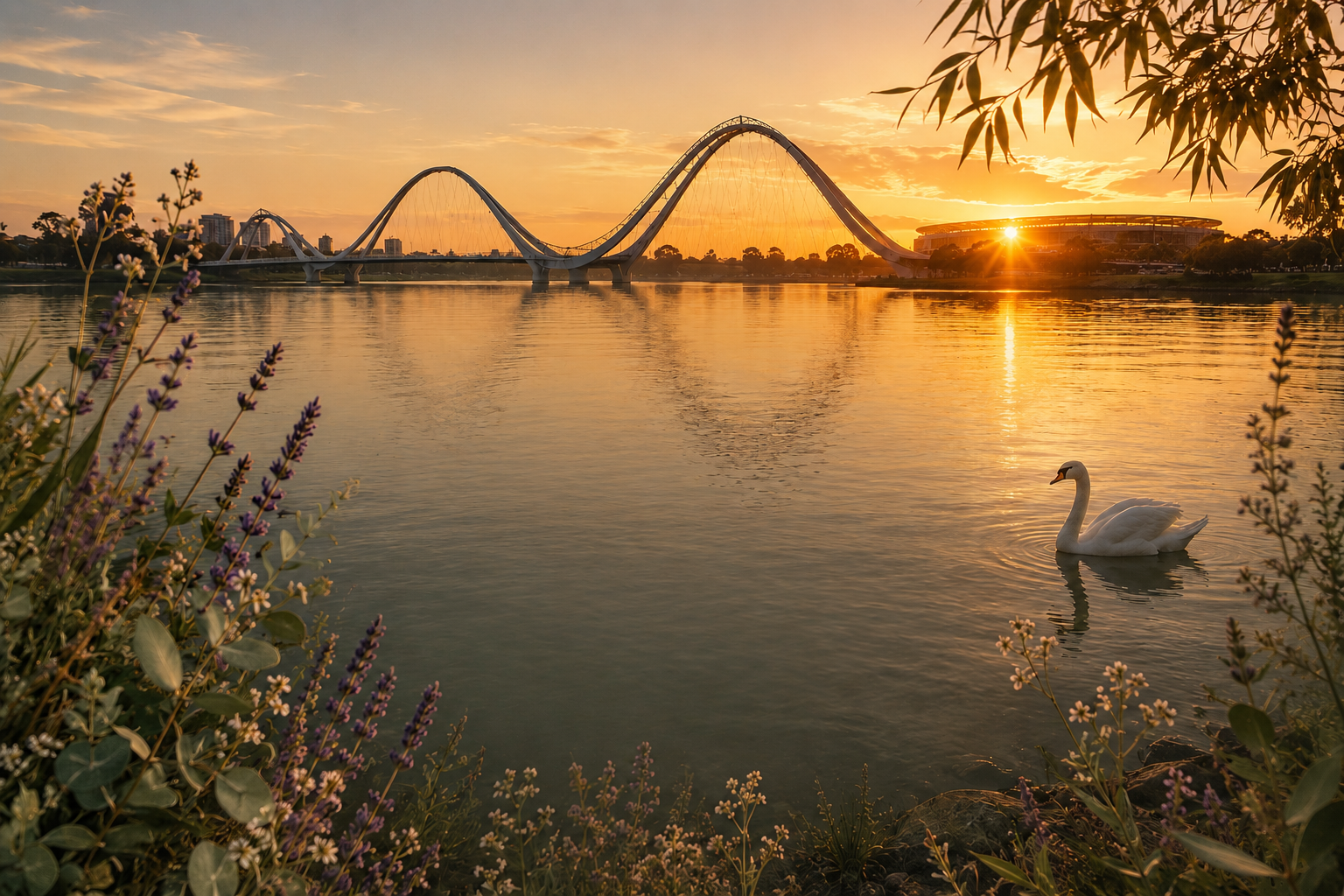 Swan River Perth at sunset