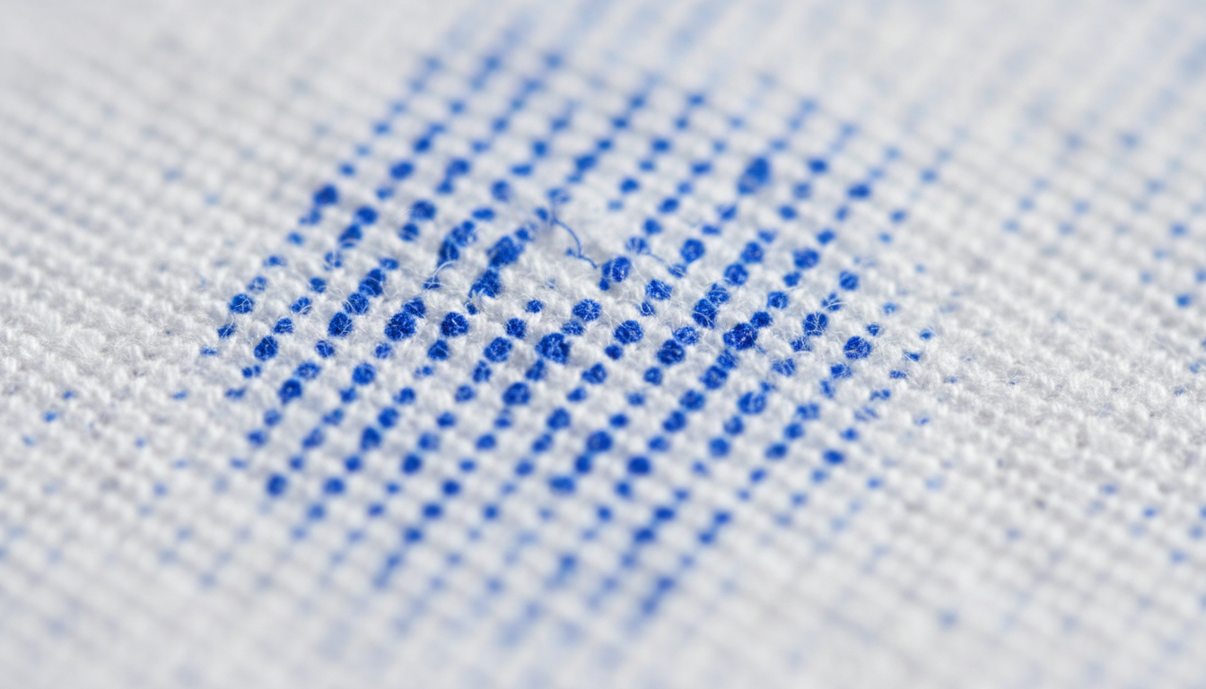Ink texture on fabric macro detail