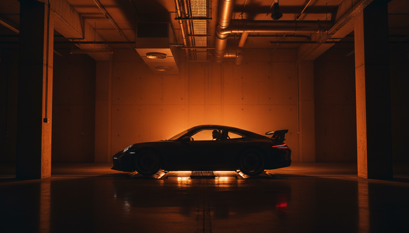Performance car on dyno