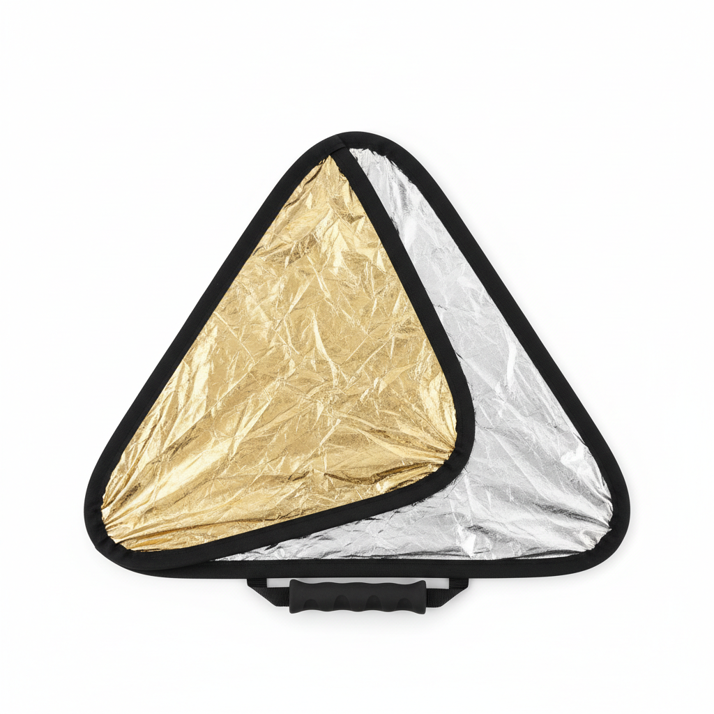 2-in-1 80cm Triangular Photography Reflector (Gold & Silver)