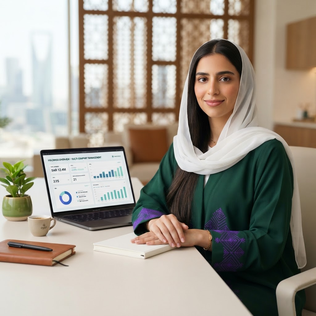 مديرة تنفيذية سعودية في مكتب هادئ