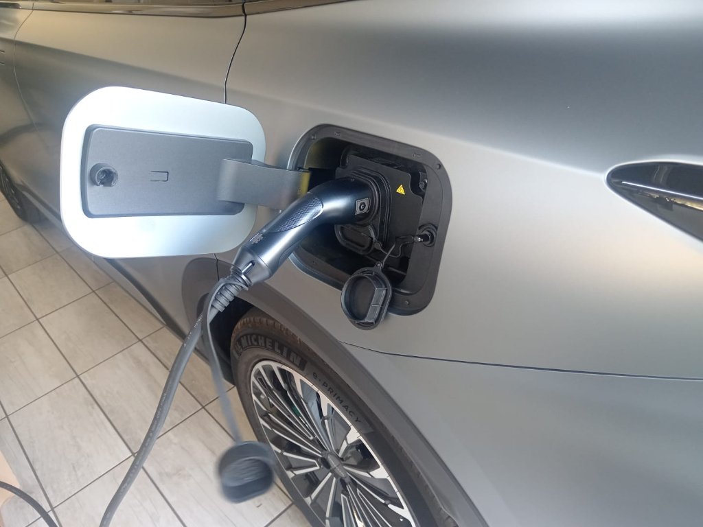 Keiller Power Solutions EV charging cable connected to electric vehicle
