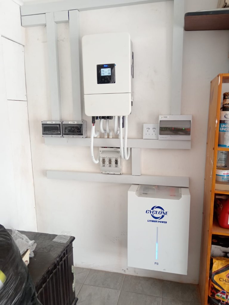 Keiller Power Solutions residential solar inverter and lithium battery installation