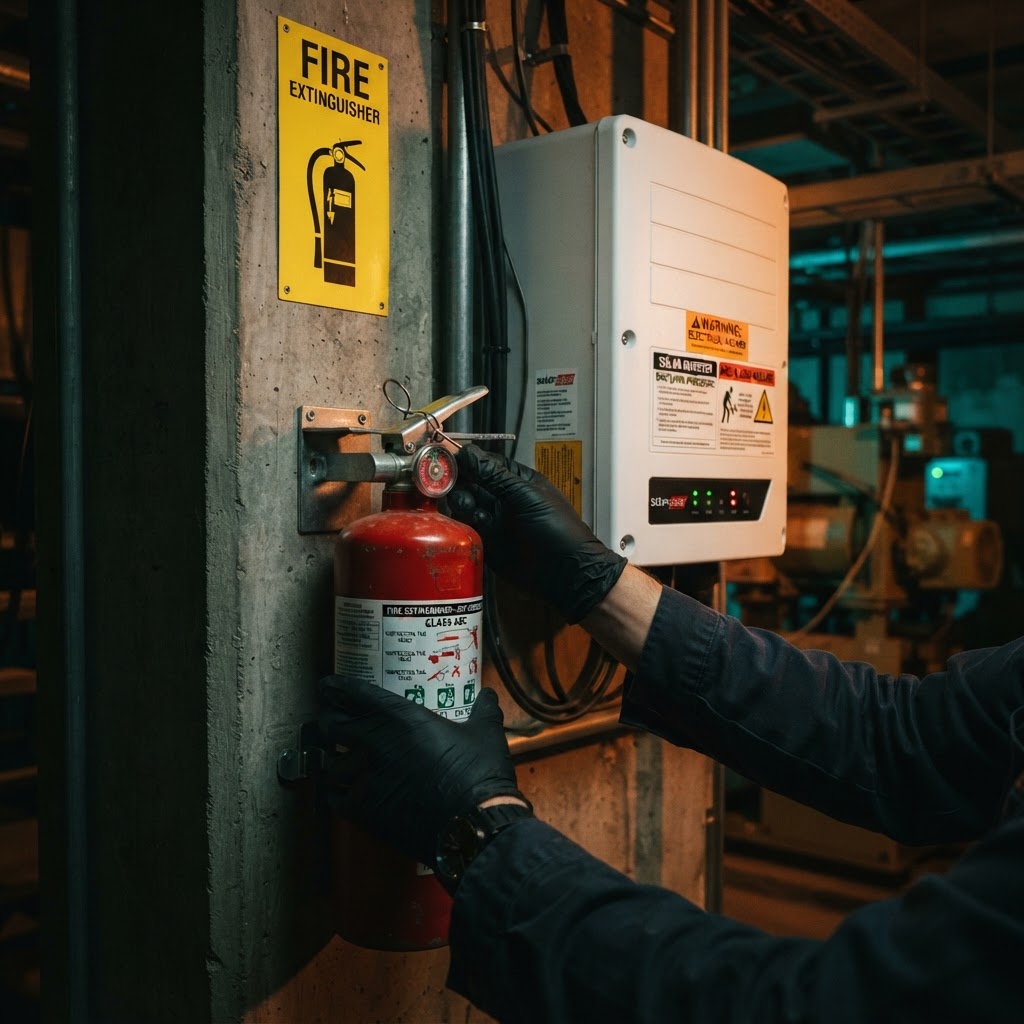 Keiller Power Solutions fire risk assessment inspection at solar installation