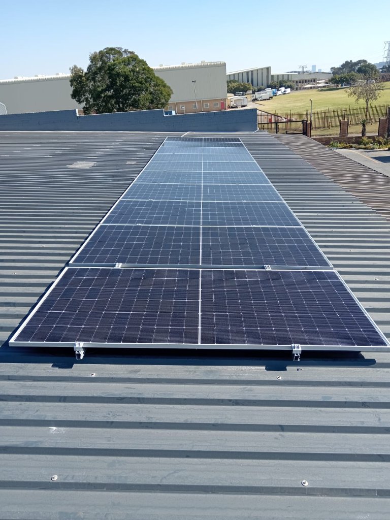 Keiller Power Solutions commercial solar panel installation on corrugated metal roof