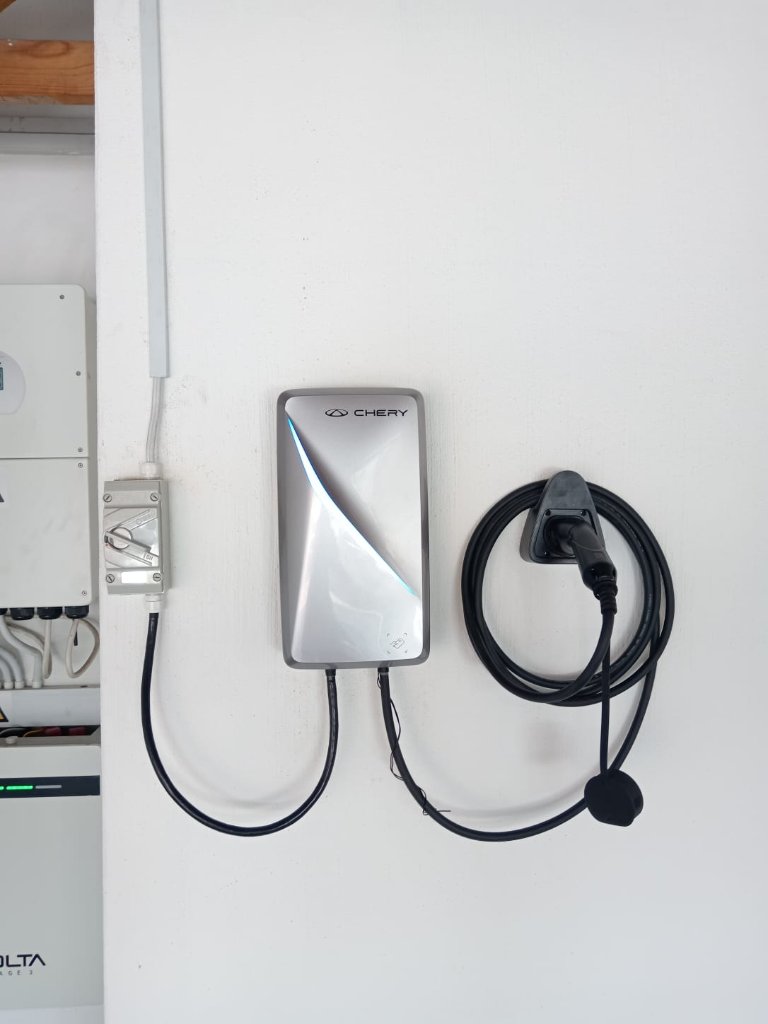 Keiller Power Solutions wall-mounted EV charger installation