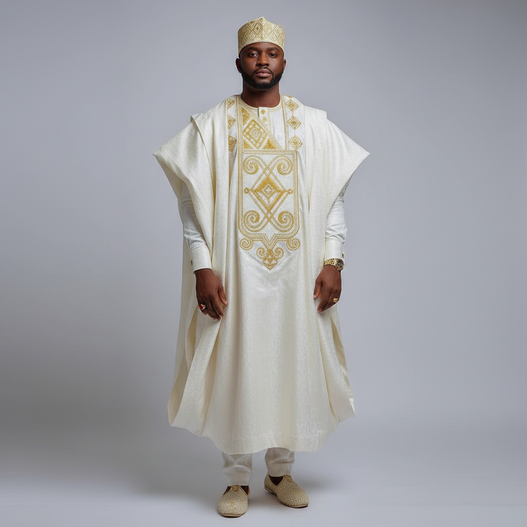 Men's Embroidered Agbada Set