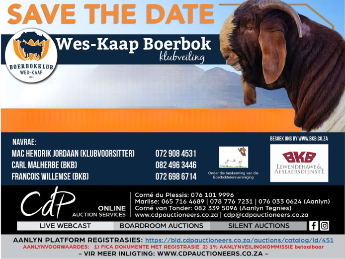 Wes-Kaap Boerbokklub Veiling