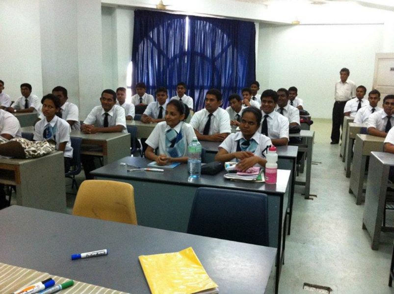 Sri Lankan students in a vocational training classroom