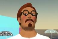 Paul Penfold's avatar in Second Life, wearing the SHTM PolyU t-shirt