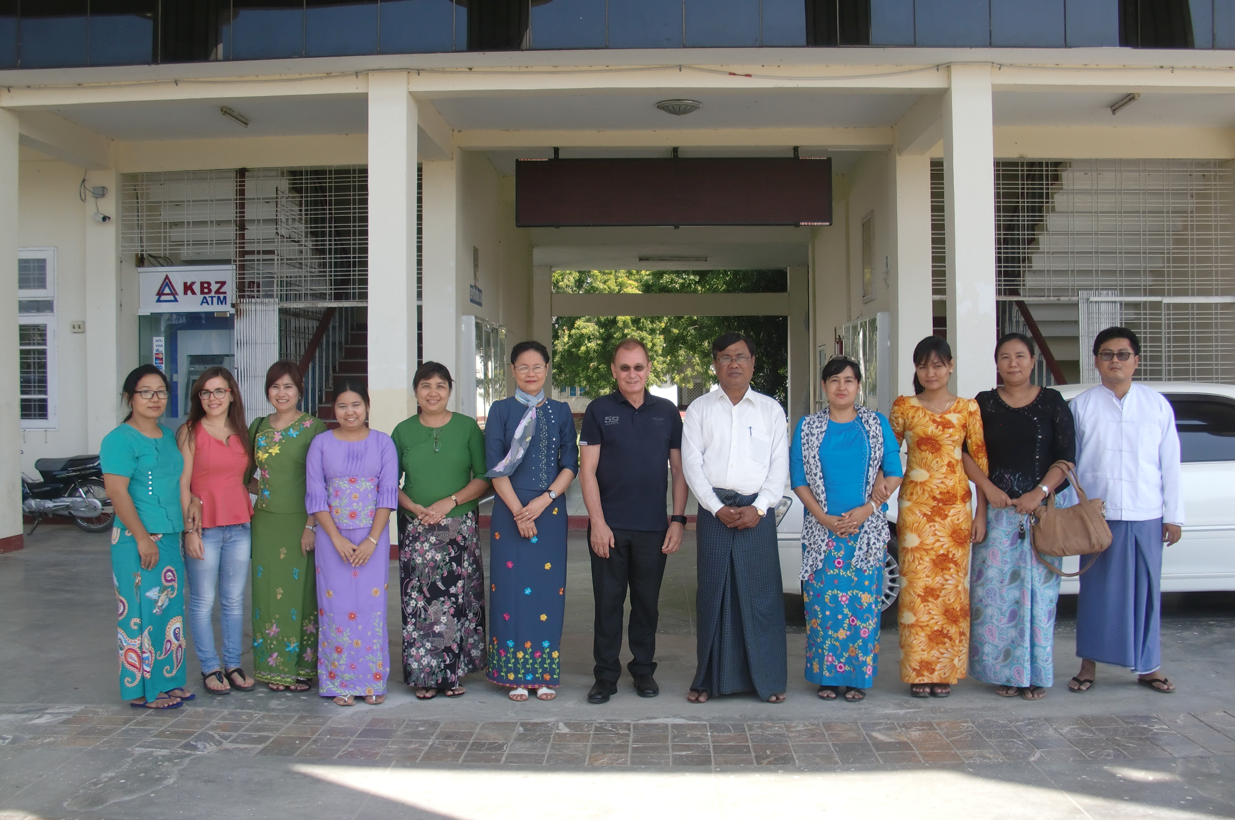 MYA-001 training group photo at Mandalar College, Mandalay, Myanmar