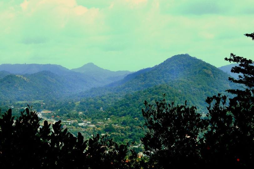 Lush forested mountains and valley at Kandy, Sri Lanka
