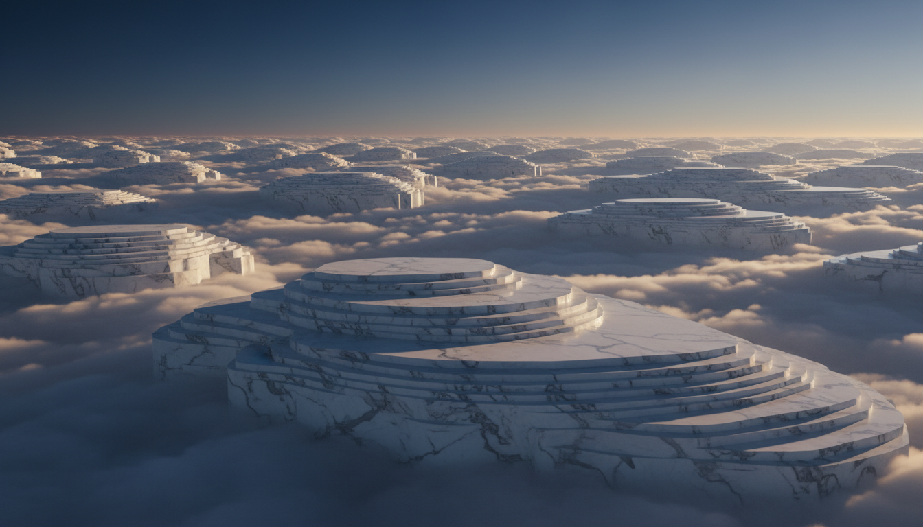 Marble clouds seen from above at dawn
