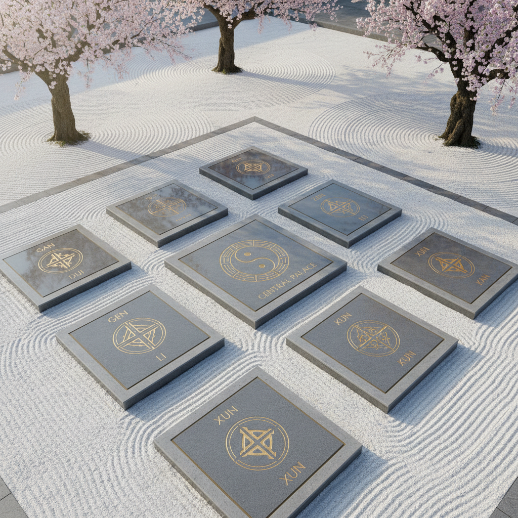 Step 3: Place the Nine Palaces and the Central Palace Conventions