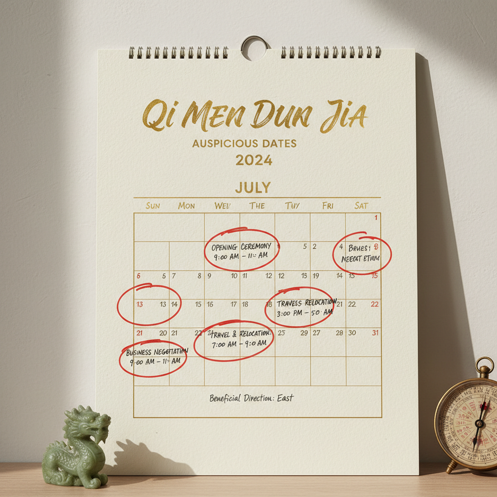 Another way of using Qi Men Dun Jia is that we can select the best time and the best date to do spec