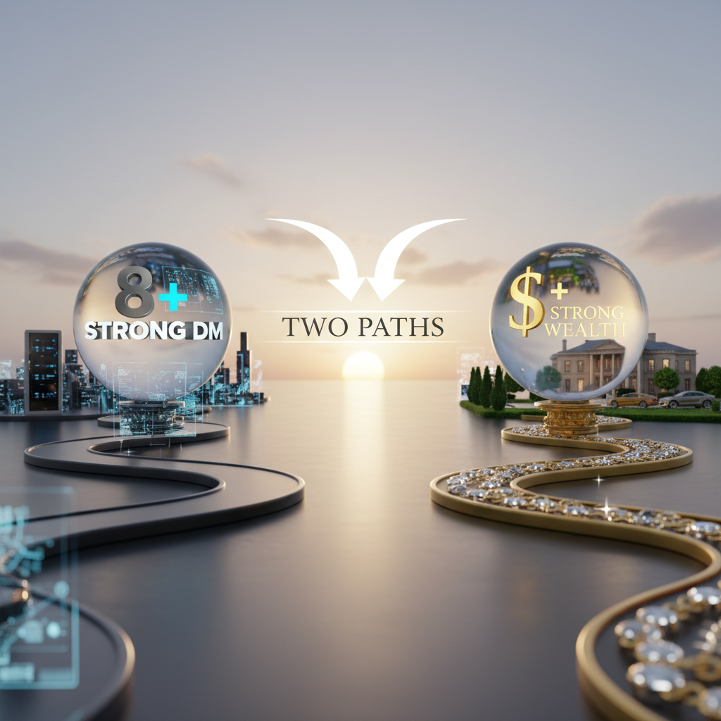8️⃣ STRONG DM + STRONG WEALTH = TWO PATHS