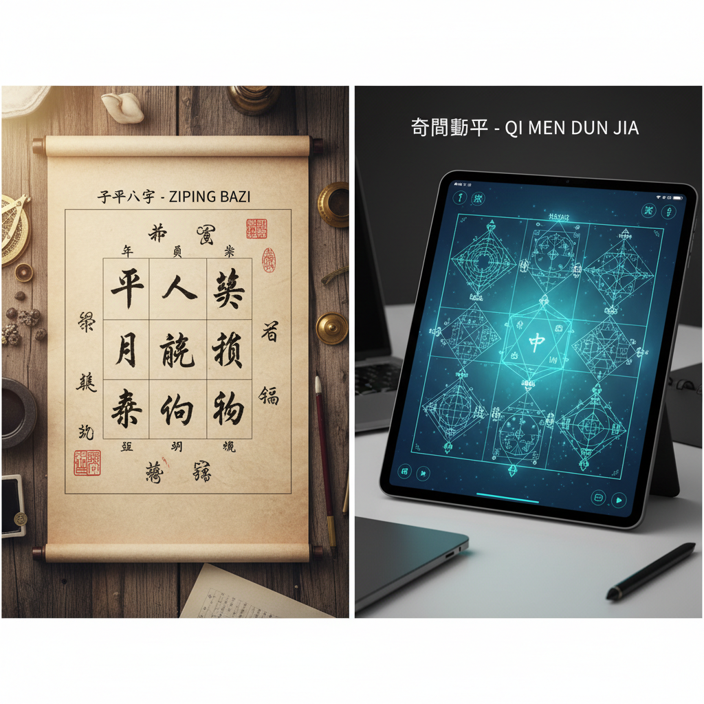 What are the difference between these Ziping Bazi and Qi Men Dun Jia Destiny reading. So in this vid