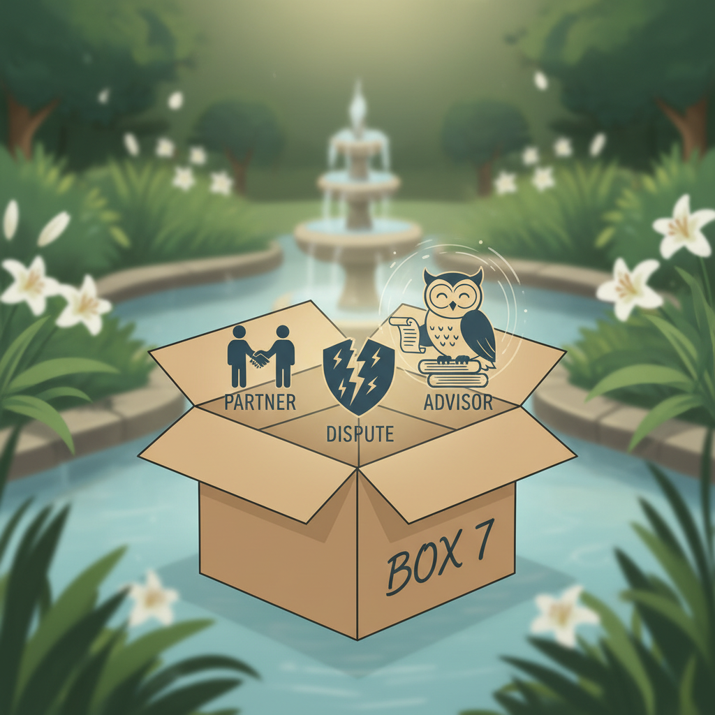 Look at the answer box, box 7. We have the partner, the dispute and the advisor. Advisor is a very g