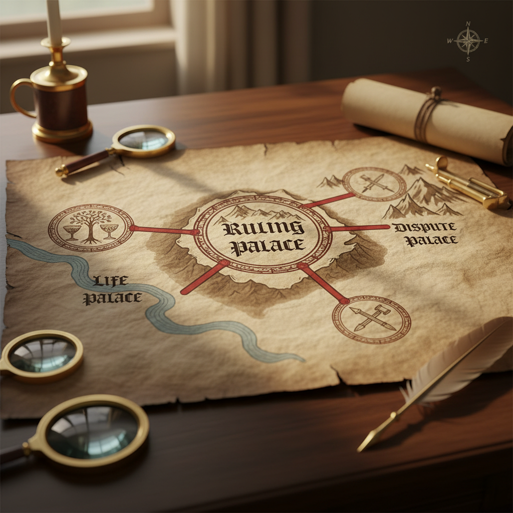 Step 2: Locate the Ruling Palace, the Palace of the Person or Object, and the Central Palace