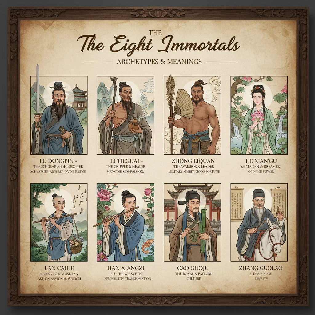 Section 2: the Eight Gods  –  Archetypes, Meanings, and Practical Interpretations