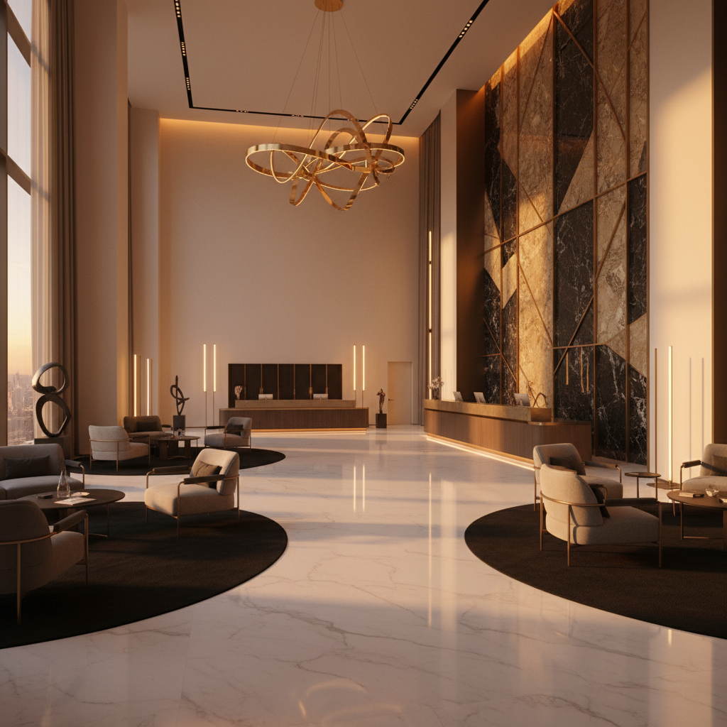 Luxury hotel lobby