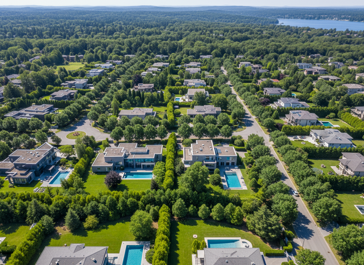 Vista aérea de bairro residencial