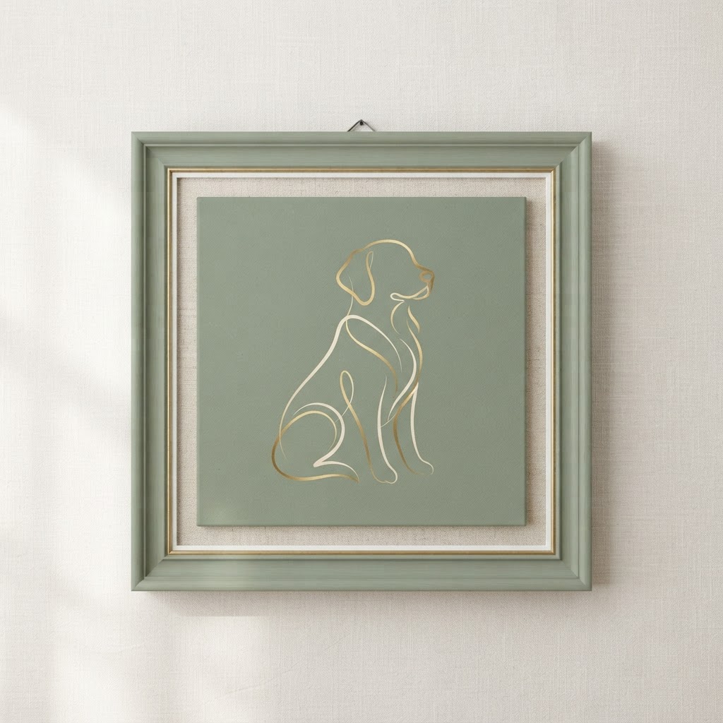 Minimalist Line Art Pet Portrait — Canvas Wall Art
